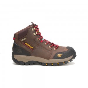 Caterpillar Navigator Mid Waterdichte Steel Neus Hoge Sneakers Heren Bruin | CAT115-NL