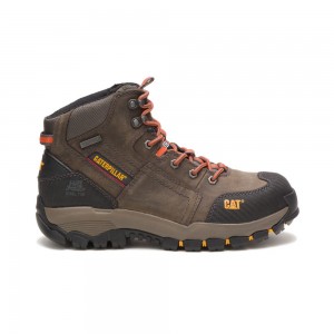 Caterpillar Navigator Mid Waterdichte Steel Neus Hoge Sneakers Heren Koffie | CAT116-NL