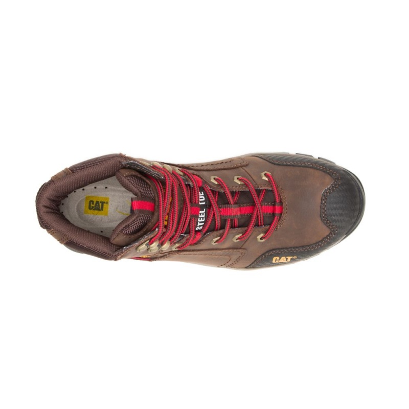 Caterpillar Navigator Mid Waterdichte Steel Neus Hoge Sneakers Heren Bruin | CAT115-NL