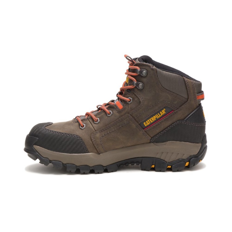 Caterpillar Navigator Mid Waterdichte Steel Neus Hoge Sneakers Heren Koffie | CAT116-NL