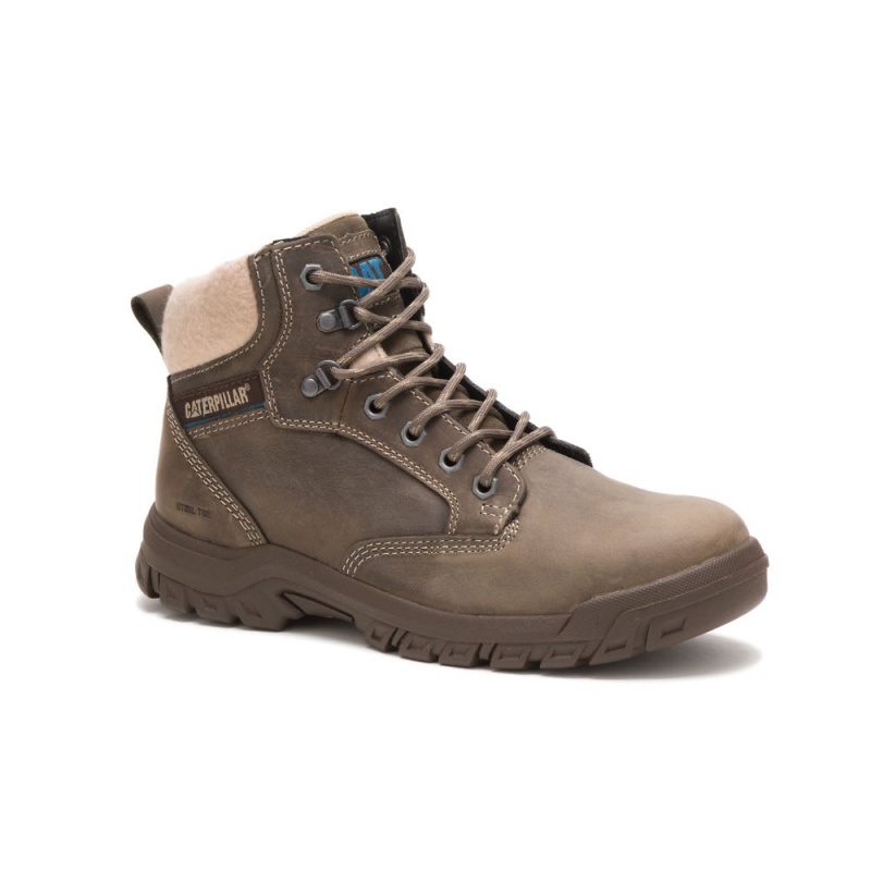 Caterpillar Tess Steel Neus Werklaarzen Dames Khaki | CAT488-NL